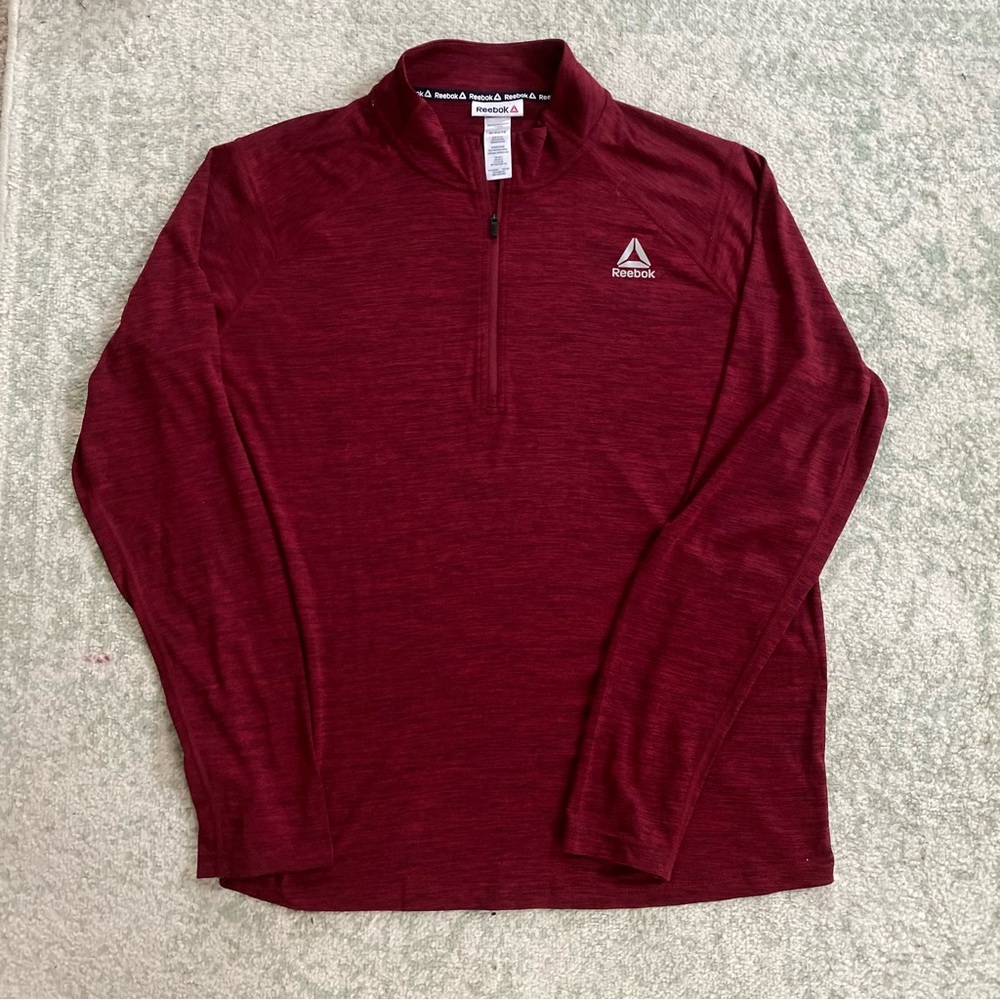 Red Reebok quarter zip